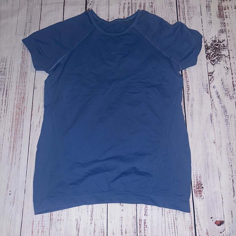 Athleta Blue Power Up Seamless Short Sleeve Tee-XS - Picture 1 of 5